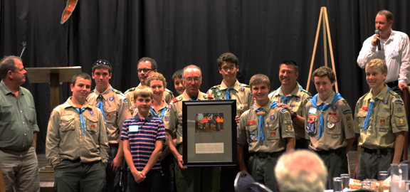 Granite Bay Boy Scout Troop 121 receiving the 2013 Placer Conservator Award