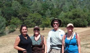 Docent Connie Watson, hiker Pam, Docent Bob Niblack and Docent Mariah Thomas on May 2013 Harvego Big Hill Docent-led Hike