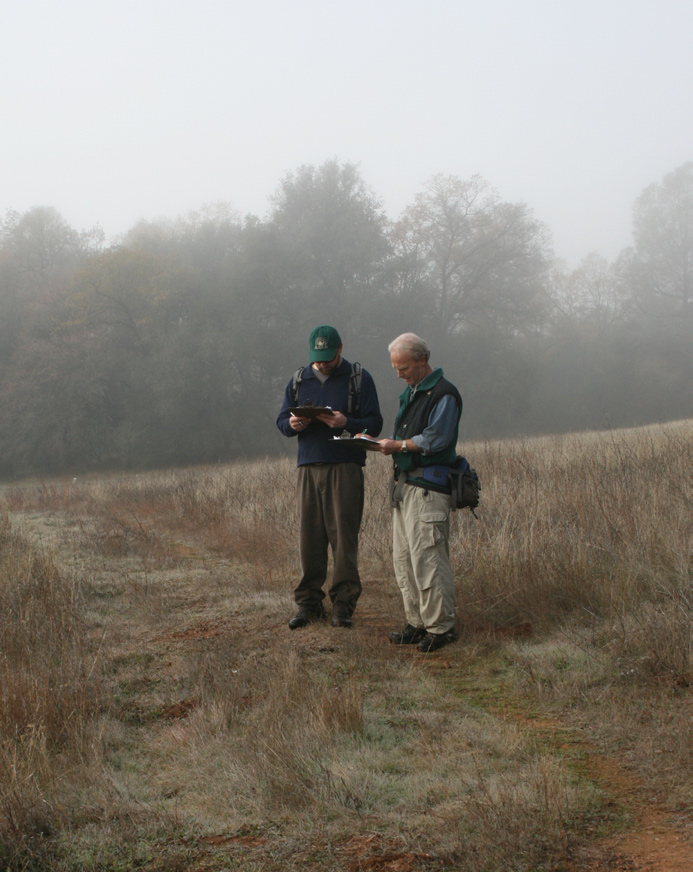 PLT volunteers record the conservation values of the Warren property.