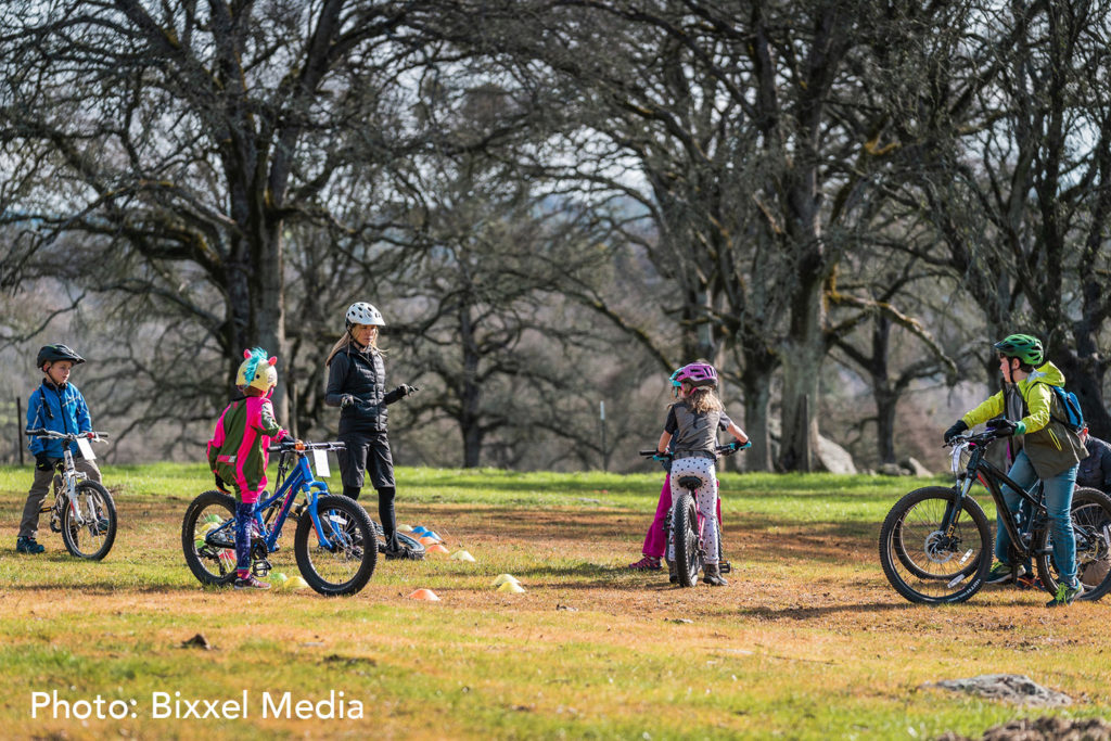 A group of mountain bike enthusiasts enjoying a Placer Land Trust preserve