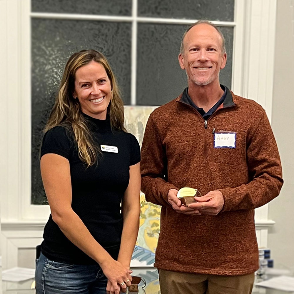 Andrew Polik, Land Steward of the Year 2024, with PLT Recreation Manager Christy Claes